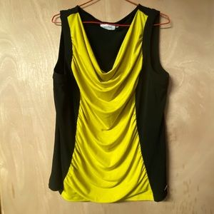 Ruched Two-Tone Dressy Tank